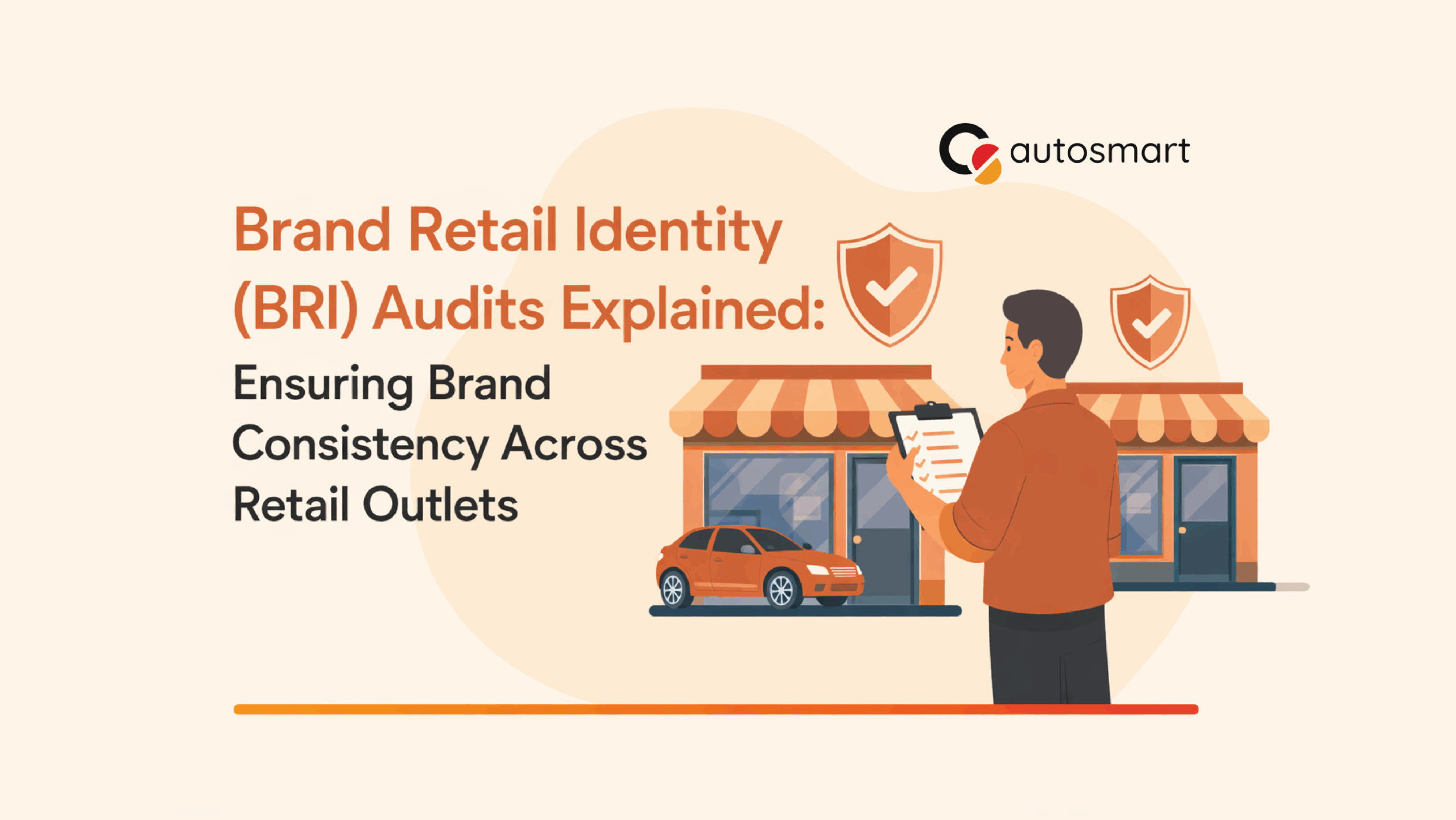 OEM auditor conducting a Brand Retail Identity audit inside an automotive dealership showroom using digital audit software