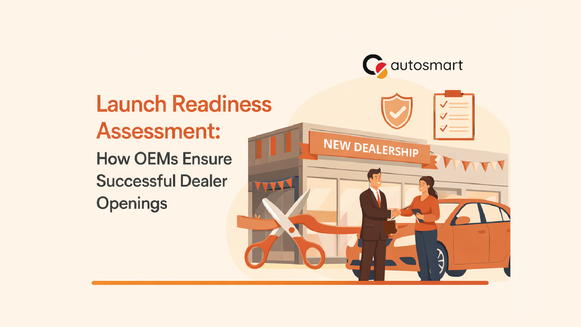 OEM auditor performing launch readiness assessment at a new automotive dealership inspecting showroom setup, service bays, and digital systems