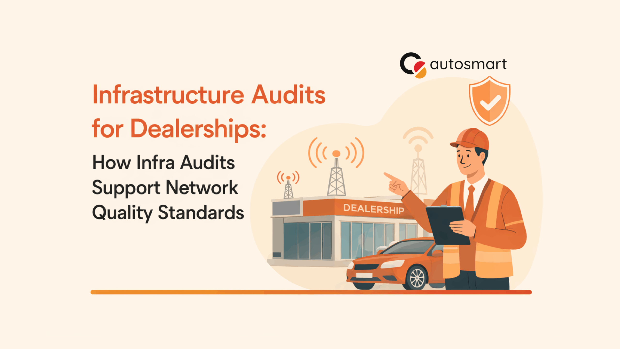 OEM auditor inspecting IT systems and service infrastructure inside an automotive dealership using digital audit software