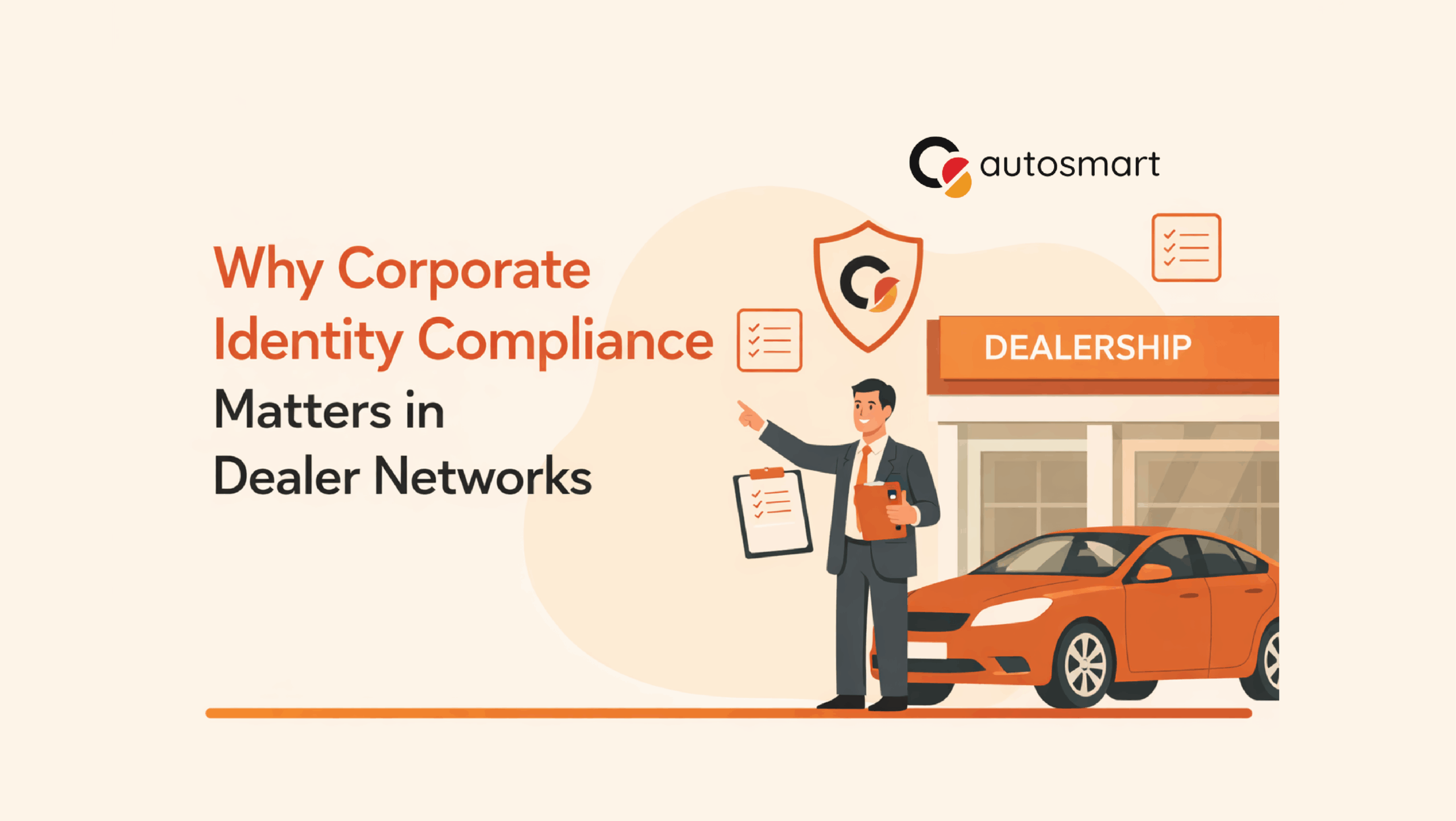 Automotive dealership showroom maintaining corporate identity compliance standards for consistent brand experience